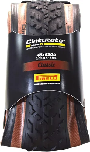 Pirelli Cinturato Gravel M Classic 45-584 (650 x 45c) - Neumático de grava para bicicleta de grava, diseño específico para terreno mixto, compuesto