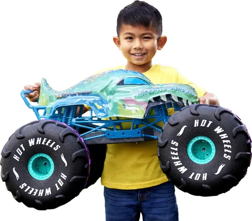 Hot Wheels RC Monster Trucks Mega-Wrex en escala 1:6, camión de juguete extra grande con control remoto, más de 2 pies de largo Multicolor