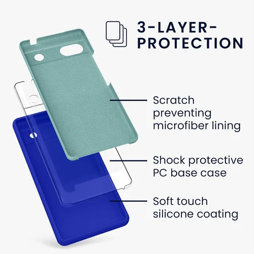 Miniatura 472 de kwmobile Funda Compatible con Google Pixel 6 Pro - Funda de teléfono de silicona TPU con acabado suave - Azul Arrecife