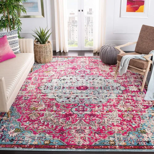 Miniatura 30 de SAFAVIEH Colección Madison MAD447B - Tapete bohemio con medallón antiguo y elegante, no desprende pelusa, para la sala, dormitorio, comedor