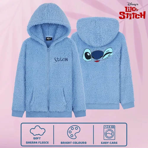 Miniatura 6 de Disney Stitch Sherpa - Sudadera con capucha para niñas, forro polar con cremallera para niños y adolescentes