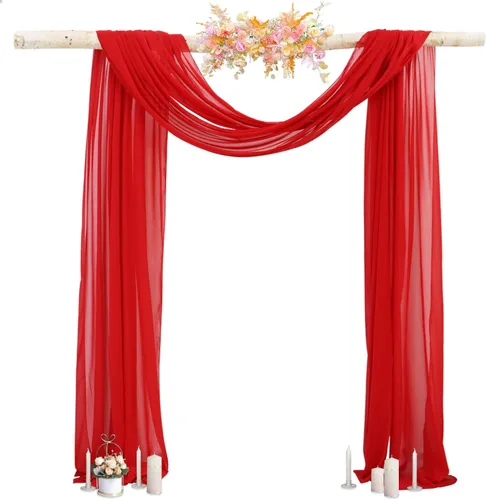 Miniatura 9 de 1 panel de 20 pies para arco de boda, tela transparente azul bebé para drapear, cortinas de gasa para arcos de boda, cortinas azul claro, cortinas