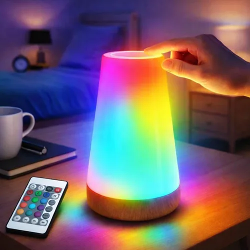 Miniatura 10 de Lámpara de Noche para Bebés y Guardería: Luz con Regulación de Intensidad Táctil para Lactancia y Niños - LED de Cuidado de Ojos, Luz Cálida Blanca