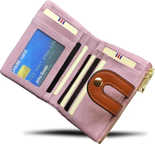 Miniatura 4 de TOPKULL - Carteras pequeñas de cuero plegable para mujer, mini billeteras delgadas Rfid para mujer, carteras delgadas y compactas con bolsillo