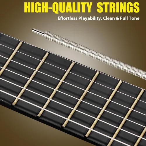 Miniatura 6 de Juego de guitarra acústica de 38 pulgadas para niños, principiantes y amantes de la música, guitarra folclórica de 6 cuerdas con bolsa