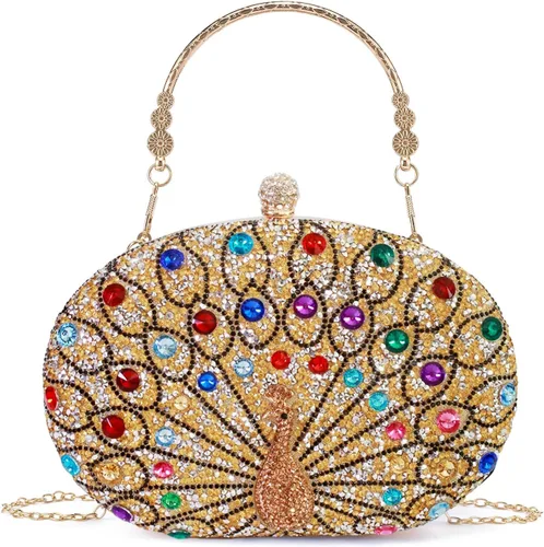 Bolsos de mano de noche con diamantes de imitación para mujer, bolso cruzado y bolso de hombro para fiesta de noche de boda