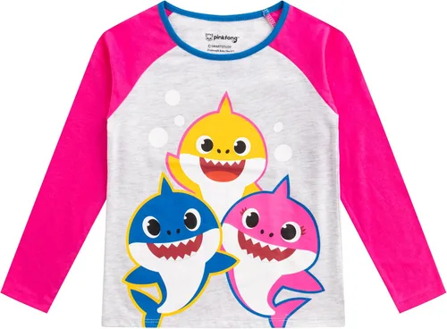 Miniatura 2 de Nickelodeon Baby Shark - Conjunto de camisa de manga larga y pantalones deportivos para bebés, niños pequeños y niños pequeños, color rosagris