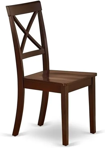 Miniatura 4 de East West Furniture BOC-MAH-W Boston - Sillas de comedor con respaldo cruzado de madera, juego de 2, caoba