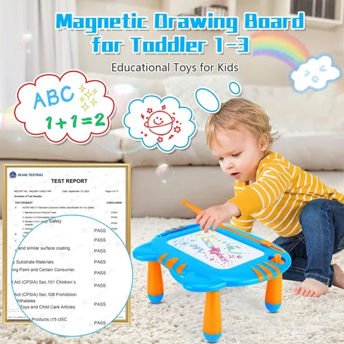 Miniatura 2 de Tablero Magnético de Dibujo Garabatos para Niños Pequeños, Juguetes para Niños Pequeños de 3 4 5 Años Niños y Niñas, Juguetes Educativos de Azul