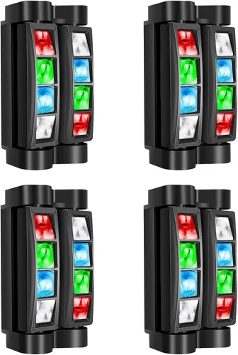 Miniatura 11 de BETOPPER Luz de escenario, luz de DJ de cabeza móvil para fiestas, luz LED de araña RGBW de 8 x 3 W, activada por sonido y control DMX-512
