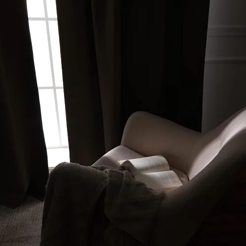 Miniatura 5 de Best Home Fashion Paneles de cortinas opacas con aislamiento térmico de alta calidad para tratamiento de ventanas, para dormitorio, acero inoxidable