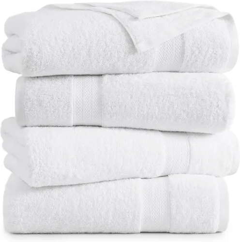 Miniatura 2 de Lane Linen Paquete de 4 toallas de baño 100 % algodón (35 x 66 pulgadas), hilado en anillo, extra grandes, secado rápido, suaves, de poca pelusa