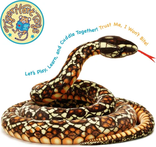Miniatura 5 de TigerHart Bernard The Brown Python - Serpiente de peluche de 9 5 pies de largo