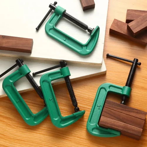 Miniatura 6 de Juego de 4 abrazaderas C de 3 pulgadas, abrazaderas en G resistentes para automóviles y madera con apertura de mandíbula deslizante para carpintería