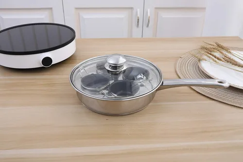 Miniatura 2 de Sartén escalfadora de huevos, olla de huevos escalfados de acero inoxidable, perfecta para hacer huevos escalfados, juego de utensilios de cocina
