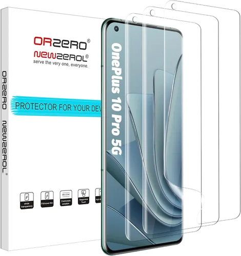 Orzero Paquete de 3 protectores de pantalla de TPU compatibles con OnePlus 10 Pro 5G (no vidrio), protector de pantalla de alta calidad, alta