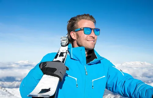 Miniatura 2 de Gafas de sol deportivas polarizadas para hombre Ciclismo Correr Pesca Golf Moda Gafas de sol Mujeres HD6009 C11 Azul Naranja Montura Azul Espejo