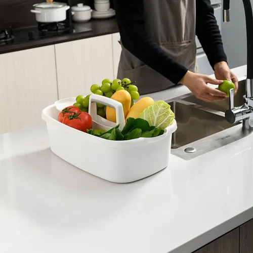 Miniatura 13 de Carrito de almacenamiento de limpieza de plástico ALINK con asa, gran organizador de cesta de ducha para dormitorio, baño, herramienta, jardín