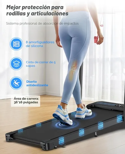 Miniatura 6 de Cardirun - Caminadora plegable con inclinación, almohadilla compacta para caminar con barra de seguridad, caminadora de 3.0HP silenciosa para usar