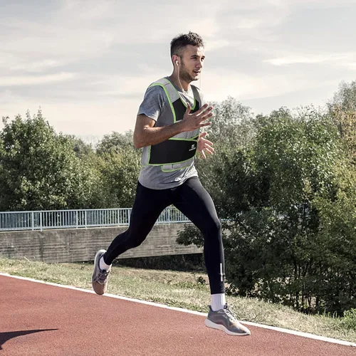 Miniatura 8 de Chaleco con peso ajustable para mujeres y hombres con diseño reflectante de 10 libras, chaleco de entrenamiento de 20 libras para entrenamiento