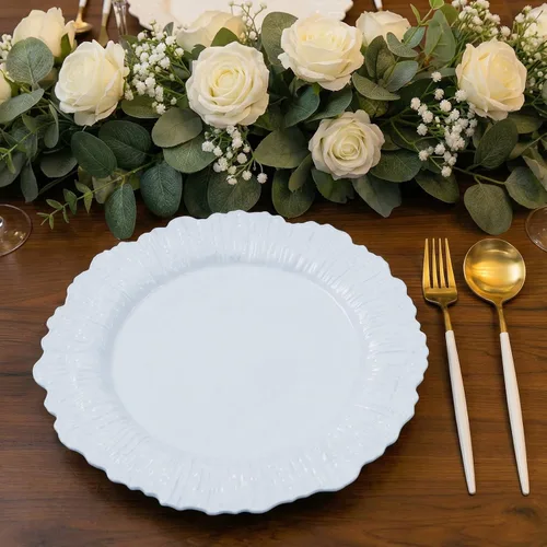 Miniatura 23 de Efavormart - Juego de 20 platos de plástico con diseño de arrecife negro, platos de fiesta de postre y aperitivo de 7 pulgadas, elegante vajilla