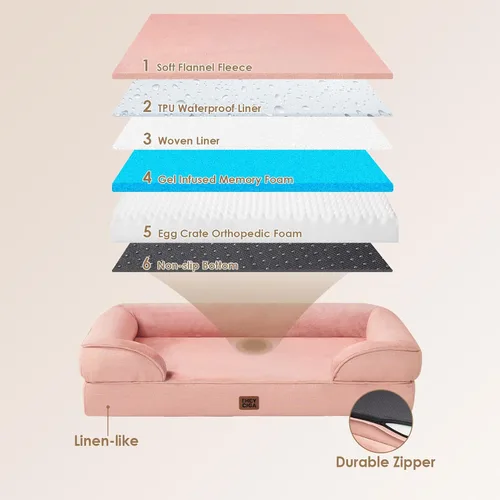 Miniatura 180 de EHEYCIGA – Cama ortopédica impermeable para perros pequeños, de espuma viscoelástica tipo caja de huevos, con bordes elevados y base antideslizante