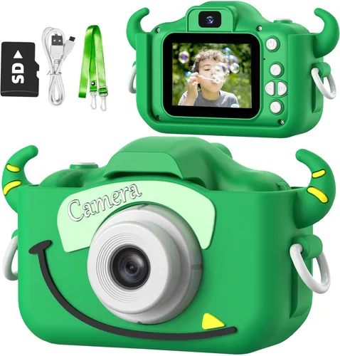 Miniatura 12 de Goopow Juguetes de Cámara para Niños de 3-8 Años para Niñas y Niños, Videocámara Digital para Niños con Cubierta Suave de Dibujos Animados, Mejor