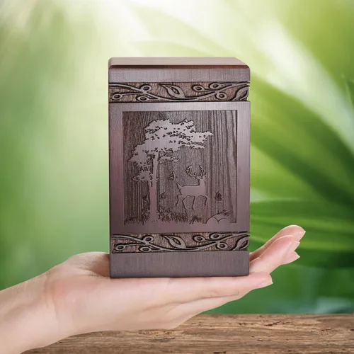 Miniatura 19 de Urnas de cremación para cenizas humanas adultas, masculinas y femeninas, cajas y ataúdes de madera tallada con mariposas para cenizas de hombres