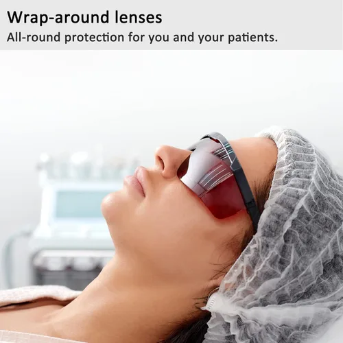 Miniatura 4 de Gafas de seguridad láser, IPL 200-2000nm gafas láser protección ocular para tratamiento de depilación láser. Verde
