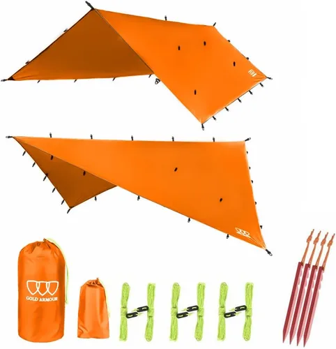Miniatura 13 de Gold Armour - Toldo para lluvia para hamaca de lona, calidad premium, 14.7 pies, 12 pies, 10 pies, 8 pies, cubierta de toldo para lluvia, toldo