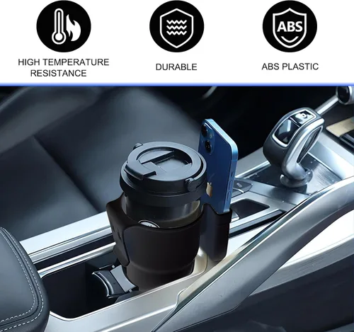 Miniatura 5 de 1 gancho DM-142 para portavasos de automóvil, soporte para teléfono móvil 2 en 1 + soporte para bebidas, lado de la puerta del coche/respaldo
