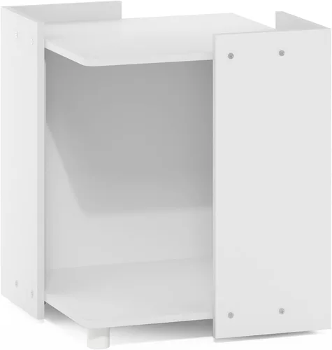Miniatura 6 de Furinno PELI Mesa auxiliar, mesa auxiliar cuadrada con estante de almacenamiento, mesita de noche, mesita de noche, para sala de estar, dormitorio