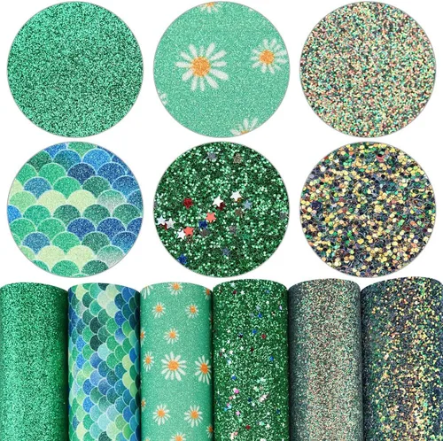 Miniatura 18 de Litchi Paquete de 6 hojas de cuero sintético de 8 x 12 pulgadas para aretes de lazo, tela de vinilo fácil de cortar para Cricut, cuero sintético