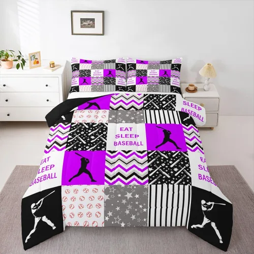 Miniatura 24 de Erosebridal Edredón de baloncesto para niños, juegos deportivos, inserción de edredón individual para niños, adolescentes y adultos, juego