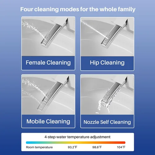 Miniatura 9 de Inodoro inteligente WinZo, inodoro sin tanque Dynamic Clean con secador, inodoro de una pieza de altura de comodidad ADA con bidé de agua caliente