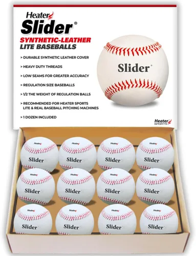 Heater Sports Slider Lite Pelotas de béisbol de cuero sintético por The Dozen