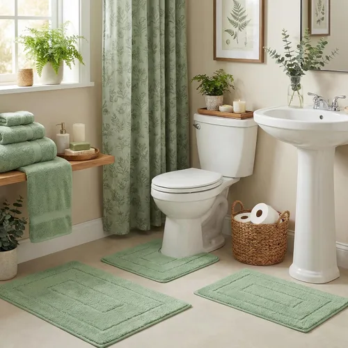 Miniatura 28 de GRANNY SAYS Juego de 2 alfombras de baño suaves para baño, alfombras de baño antideslizantes y lavables, alfombras de baño absorbentes para bañera
