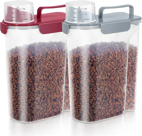 Miniatura 10 de LEAWALK Recipiente de almacenamiento de alimentos para perros, boquilla grande mejorada sin BPA, contenedores de plástico de almacenamiento