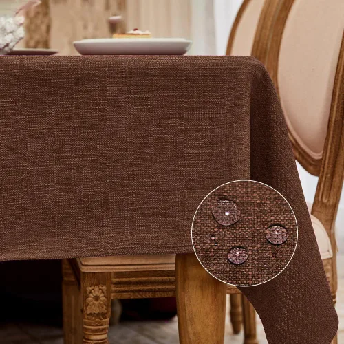 Miniatura 32 de BALCONY & FALCON Mantel rectangular lavable, resistente a las arrugas e impermeable, mantel decorativo de tela de lino para comedor, fiestas