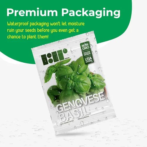 Miniatura 5 de Semillas de Albahaca Genovesa para Plantar - Reliquia No-GMO Cultivadas en EE.UU. - 150+ Semillas - Semillas de Albahaca Dulce Premium