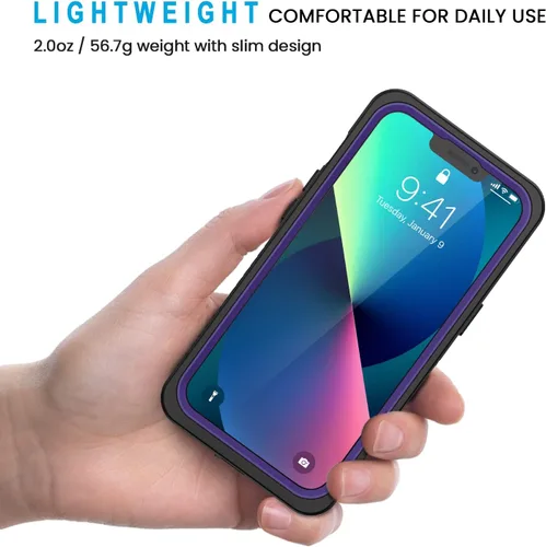 Miniatura 2 de Lanhiem Funda para iPhone 13, impermeable IP68, a prueba de polvo, a prueba de golpes, con protector de pantalla integrado, cubierta frontal