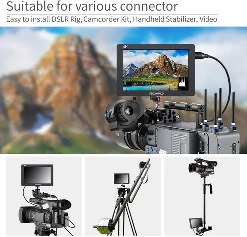 Miniatura 2 de FEELWORLD FW703 7 pulgadas DSLR en cámara monitor de campo 3G SDI 4K HDMI entrada salida salida video asistencia pico enfoque IPS Full HD 1920x1200