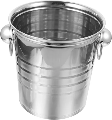 Miniatura 8 de Cubo de almacenamiento de hielo grueso de acero inoxidable con doble asa enfriador de cerveza para Ktv bares fiestas para botellas y bebidas
