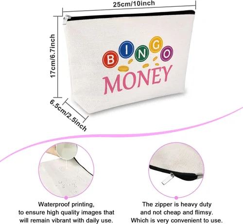 Miniatura 2 de Regalo de bingo para mujeres, bolsa de maquillaje, regalo para amantes de los juegos de bingo, regalo para amigos, regalo divertido para jugadores