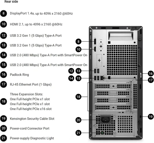 Miniatura 5 de Dell OptiPlex - Computadora de escritorio Torre, Intel 14-Core i5-14500 de 14ª generación (hasta 5.0 GHz), 8 GB DDR5 RAM, 512 GB PCIe SSD, Windows