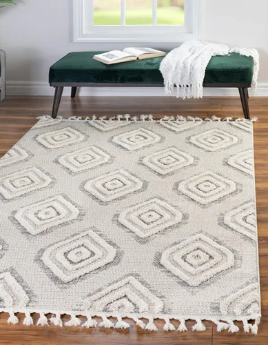 Miniatura 16 de Unique Loom Cherokee Collection Gatlinburg - Alfombra rectangular de 2 x 3 pies 1 pulgada, color blanco y negro