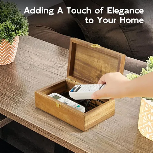 Miniatura 3 de Caja decorativa de madera de acacia con tapa, pequeña caja de joyería, caja de recuerdos, cajas de recuerdo con tapas, caja de regalo de madera