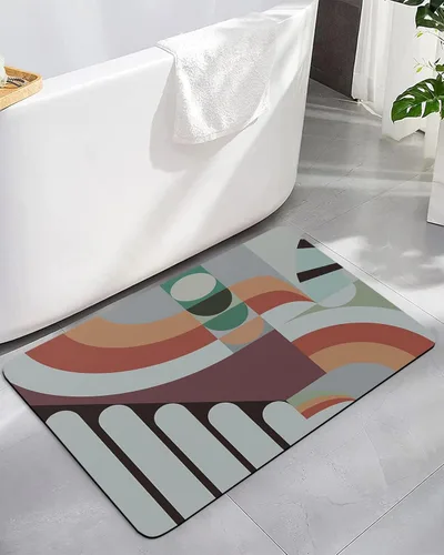 Miniatura 7 de Abstract Bath Mat for Tub,Non Slip Bathroom Floor Runner Rug Quick Dry & Absorbent Diatomaceous Earth Kitchen Shower Sink Washable Doormat,Mo-randi