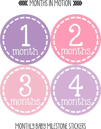 Miniatura 2 de Calcomanías mensuales para bebé, calcomanías de hitos para bebé, calcomanías de niña recién nacida, calcomanías de mes para niña, calcomanías