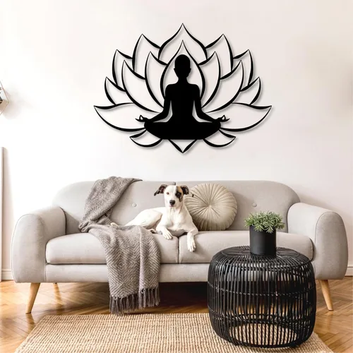 Miniatura 6 de Arte de pared de flor de loto de metal, decoración de pared de metal zen, decoración de pared de flor de loto, decoración de pared de flor de loto